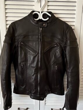 Women’s Black Leather Biker Jacket